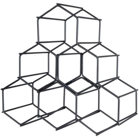 Metalowy stojak na wino butelki wina czarny do 6 butelek 29.5x28.5cm VILDE 229059