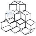 Metalowy stojak na wino butelki wina czarny do 6 butelek 29.5x28.5cm VILDE 229059