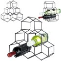 Metalowy stojak na wino butelki wina czarny do 6 butelek 29.5x28.5cm VILDE 229059