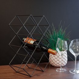 Metalowy stojak na wino butelki wina czarny do 8 butelek 42.5x28.5cm VILDE 229067