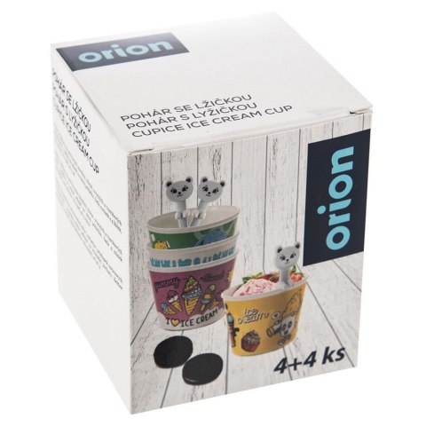 Pucharki do lodów deserów deserków z łyżeczkami 4SZT pucharek ORION 121777