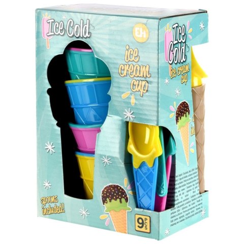 Pucharki do lodów deserów z łyżeczkami i gałkownicą 9-ele EXCELLENT HOUSEWARE 139162