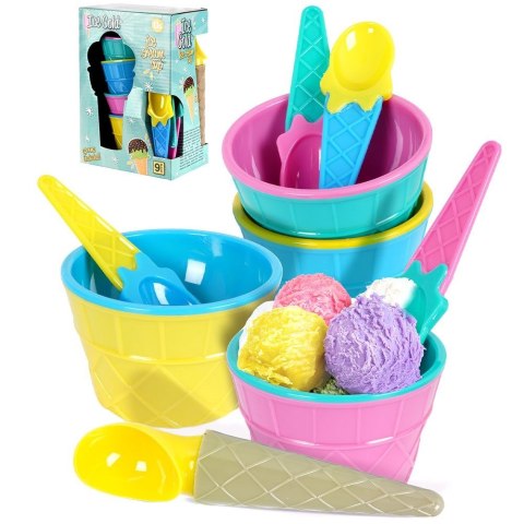 Pucharki do lodów deserów z łyżeczkami i gałkownicą 9-ele EXCELLENT HOUSEWARE 139162