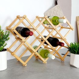 Stojak na wino butelki wina drewniany duży do 10 butelek 54x36cm EXCELLENT HOUSEWARE 229077