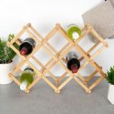 Stojak na wino butelki wina drewniany duży do 10 butelek 54x36cm EXCELLENT HOUSEWARE 229077