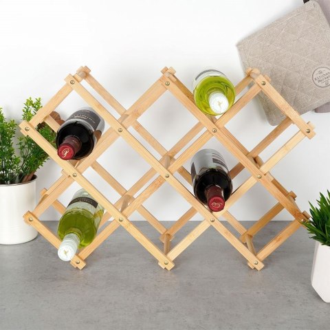 Stojak na wino butelki wina drewniany duży do 10 butelek 54x36cm EXCELLENT HOUSEWARE 229077