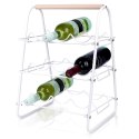 Stojak na wino butelki wina metalowy biały do 9 butelek 33x29x46cm EXCELLENT HOUSEWARE 229087