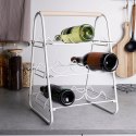 Stojak na wino butelki wina metalowy biały do 9 butelek 33x29x46cm EXCELLENT HOUSEWARE 229087