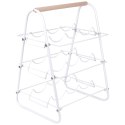 Stojak na wino butelki wina metalowy biały do 9 butelek 33x29x46cm EXCELLENT HOUSEWARE 229087
