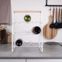 Stojak na wino butelki wina metalowy biały do 9 butelek 33x29x46cm EXCELLENT HOUSEWARE 229087