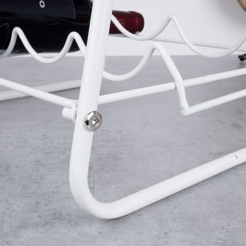 Stojak na wino butelki wina metalowy biały do 9 butelek 33x29x46cm EXCELLENT HOUSEWARE 229087