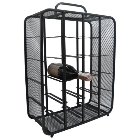 Stojak na wino butelki wina metalowy czarny DUŻY do 20 butelek 45x63cm HOME STYLING COLLECTION 730115