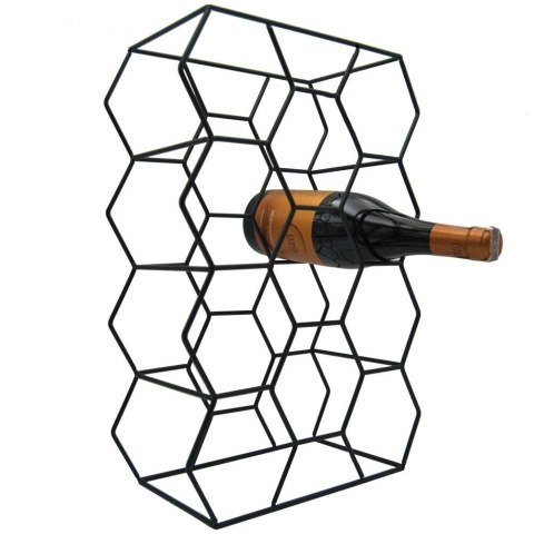 Stojak na wino butelki wina metalowy czarny do 11 butelek 44x29cm HOME STYLING COLLECTION 730162-C