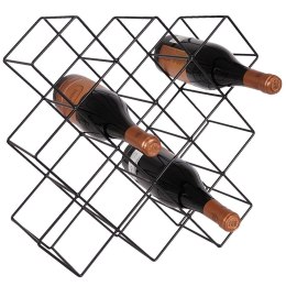 Stojak na wino butelki wina metalowy czarny do 13 butelek 42x42cm HOME STYLING COLLECTION 730125