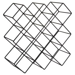 Stojak na wino butelki wina metalowy czarny do 13 butelek 42x42cm HOME STYLING COLLECTION 730125