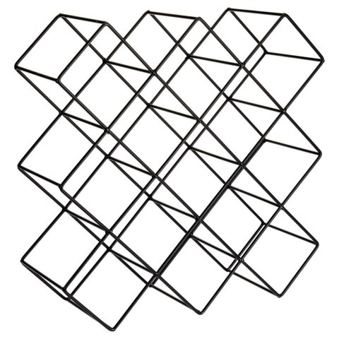 Stojak na wino butelki wina metalowy czarny do 13 butelek 42x42cm HOME STYLING COLLECTION 730125