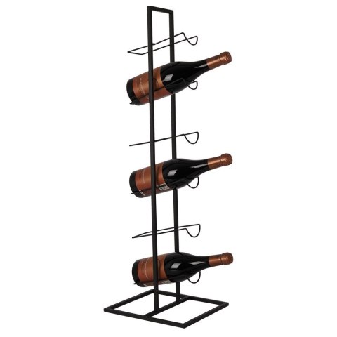 Stojak na wino butelki wina metalowy czarny do 6 butelek 27x84cm HOME STYLING COLLECTION 122917