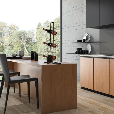 Stojak na wino butelki wina metalowy czarny do 6 butelek 27x84cm HOME STYLING COLLECTION 122917