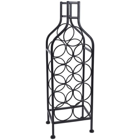 Stojak na wino butelki wina metalowy czarny do 9 butelek 22x69cm HOME STYLING COLLECTION 730121