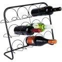 Stojak na wino butelki wina metalowy czarny duży 12 butelek organizer VILDE 229050