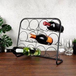 Stojak na wino butelki wina metalowy czarny duży 12 butelek organizer VILDE 229050