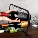 Stojak na wino butelki wina metalowy czarny duży 12 butelek organizer VILDE 229050