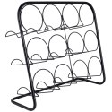 Stojak na wino butelki wina metalowy czarny duży 12 butelek organizer VILDE 229050