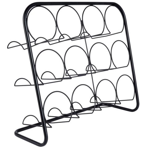 Stojak na wino butelki wina metalowy czarny duży 12 butelek organizer VILDE 229050