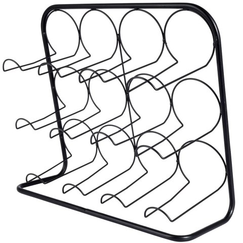 Stojak na wino butelki wina metalowy czarny duży 12 butelek organizer VILDE 229050