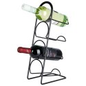 Stojak na wino butelki wina metalowy czarny na 4 butelki 21x43cm VILDE 229055