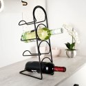 Stojak na wino butelki wina metalowy czarny na 4 butelki 21x43cm VILDE 229055