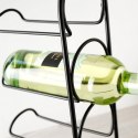 Stojak na wino butelki wina metalowy czarny na 4 butelki 21x43cm VILDE 229055
