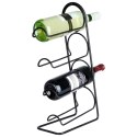 Stojak na wino butelki wina metalowy czarny na 4 butelki 21x43cm VILDE 229055