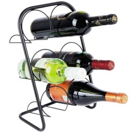 Stojak na wino butelki wina metalowy organizer czarny do 6 butelek 23x37 VILDE 229051