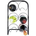 Stojak na wino butelki wina metalowy organizer czarny do 6 butelek 23x37 VILDE 229051