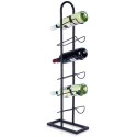 Stojak na wino butelki wina metalowy organizer czarny do 6 butelek VILDE 229079