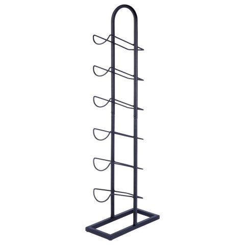 Stojak na wino butelki wina metalowy organizer czarny do 6 butelek VILDE 229079