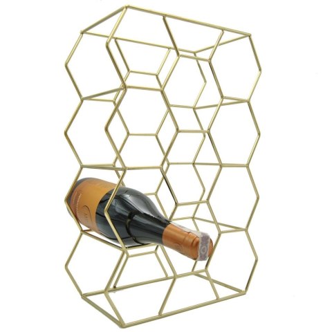 Stojak na wino butelki wina metalowy złoty do 11 butelek 44x29cm HOME STYLING COLLECTION 730162-Z