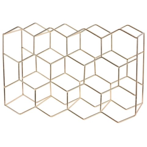 Stojak na wino butelki wina metalowy złoty do 11 butelek 44x29cm HOME STYLING COLLECTION 730162-Z
