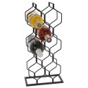 Stojak na wino butelki wina organizer metalowy czarny do 8 butelek VILDE 229031