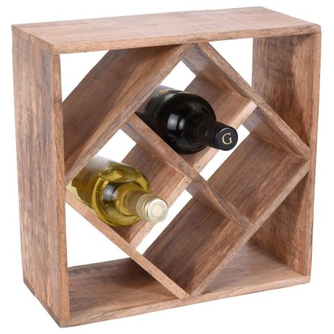 Stojak półka regał na wino butelki wina drewniany do 8 butelek 33x15cm HOME STYLING COLLECTION 730188