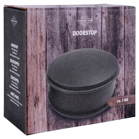 Stoper do drzwi metalowy odbojnik ogranicznik czarny ciężki 11x5cm HIT 569538