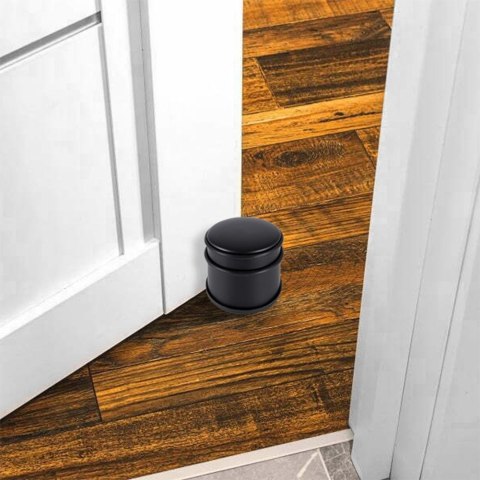 Stoper do drzwi metalowy odbojnik ogranicznik czarny ciężki 9x7.5cm HIT 569539