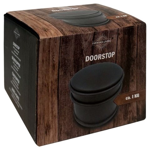 Stoper do drzwi metalowy odbojnik ogranicznik czarny ciężki 9x7.5cm HIT 569539