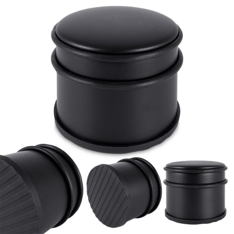 Stoper do drzwi metalowy odbojnik ogranicznik czarny ciężki 9x7.5cm HIT 569539