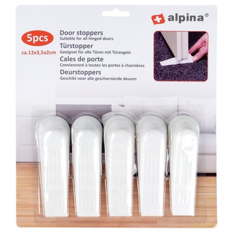 Stopery do drzwi odbojniki odbój ograniczniki białe zestaw 5 sztuk ALPINA 569975