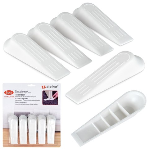 Stopery do drzwi odbojniki odbój ograniczniki białe zestaw 5 sztuk ALPINA 569975