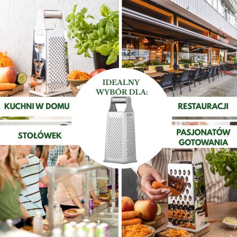 Tarka do warzyw, 4-stronna, stal nierdzewna, KINGHOFF KH-1989