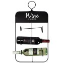 Wieszak uchwyt na butelki wina wino metalowy czarny VILDE 229041