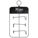 Wieszak uchwyt na butelki wina wino metalowy czarny VILDE 229041